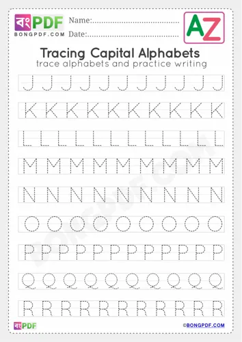 Free Learn All Capital Alphabets Tracing Worksheet Download