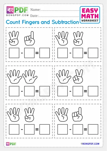 Fingers subtraction english