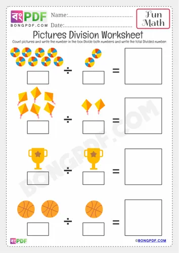 Free Learn Pictures Division Worksheet Download