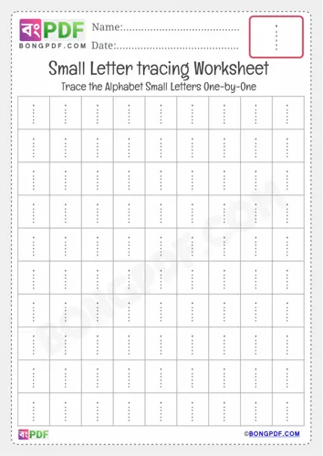 Tracing small letter i