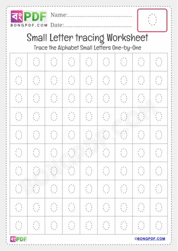 Tracing small letter o
